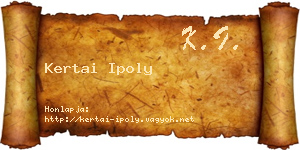 Kertai Ipoly névjegykártya